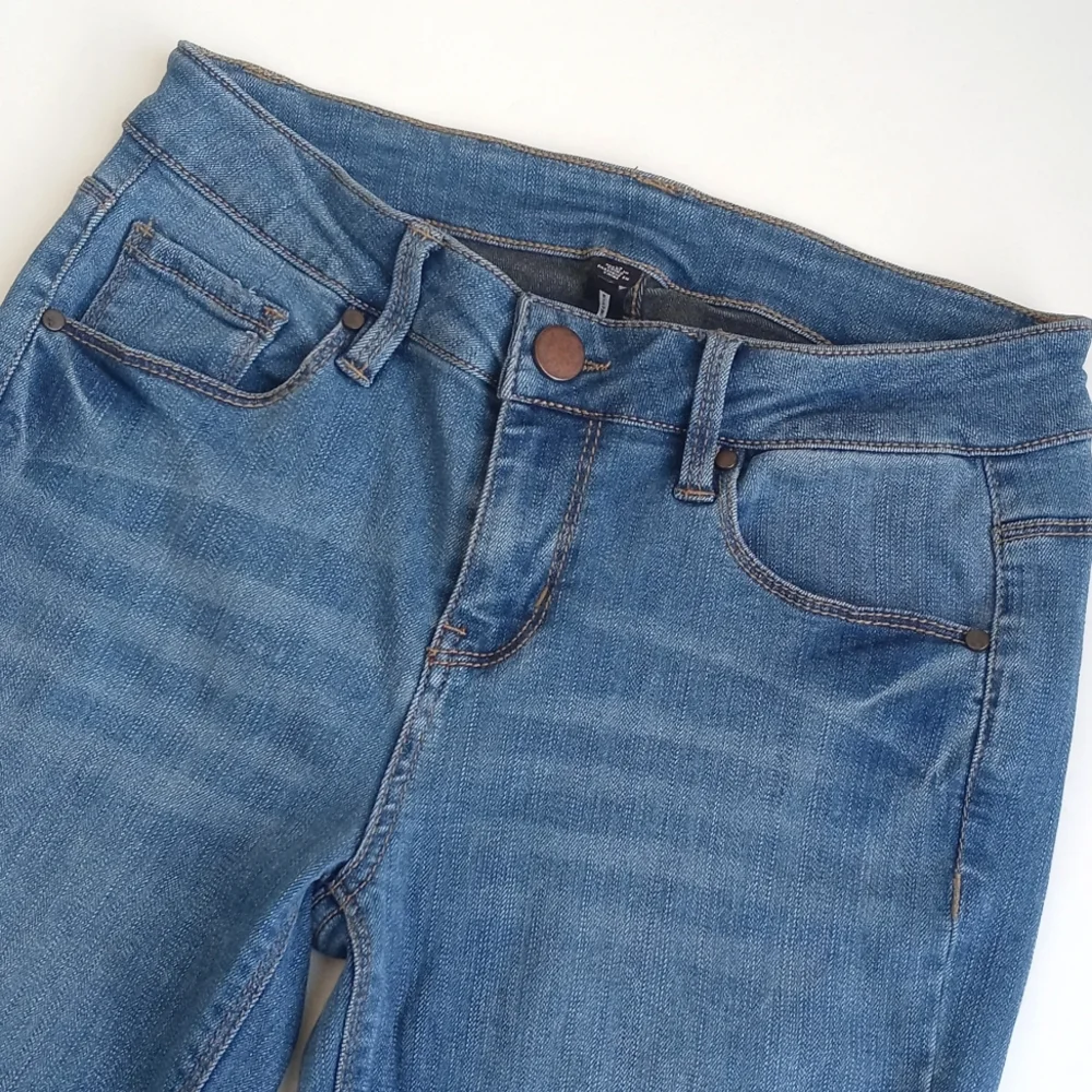 Design Lab Lord & Taylor Women’s Denim Blue Straight Frayed Leg Rayon Jeans 26